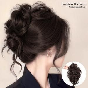 TEMU 터브화이 패션파트너 풍성한 똥머리 부분 가발 머리 집게핀 헤어피스 3color