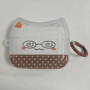 TEMU 회색 물방울 무늬 부끄러움 표현 패턴 이어폰 케이스 커버, 에어팟 1/2 및 에어팟 3/4/프로/프로2용, 끈 고리 포함, 에어팟 커버 액세서리,랜야드 후크 케이스,장난스러운 도트 패턴,내구성 있는 케이스 구조,유연한 플라스틱 커버,에어팟 소유자,귀여운 액세서리 애호가|헤드폰|케이스