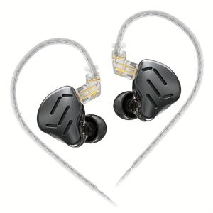 TEMU KZ ZAX 7BA+1DD 이어폰 메탈 HIFI 헤드셋 16드라이버 유닛 음악 스포츠 헤드폰, 오픈 이어 헤드폰, 여행용 헤드폰, 체육관 이어버드, 이내어 디자인, 슬림한 이어폰, 고품질 드라이버, 메탈 빌드, 베이스 부스트, 노이즈 차단, 전문가, 음악 애호가