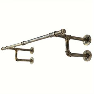 TEMU 산업용 고성능 금속 옷걸이 랙, 세탁실 보관을 위한 앵코스틱 마감 처리 벽걸이 의류 전시 바