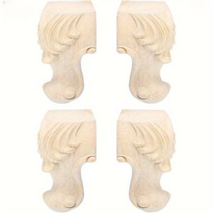 TEMU 4개의 유럽 조각 목재 가구 다리, 보관실 캐비닛 지지대, 소파, 모듈형, 침대, 벤치, 커피 테이블, 화장대 다리 - 세로 방향, 전기 불필요, 깃털 없음