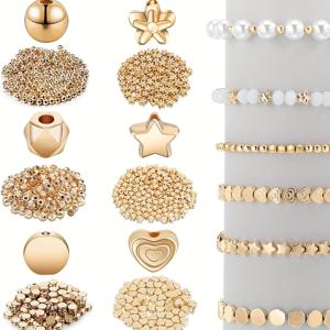 TEMU 1200개 스페이서 비즈 세트 스타 비즈, 라운드 볼 비즈, 다면체 스페이서 비즈, 하트 비즈, 꽃 모양 비즈, 플랫 디스크 비즈, 루스 비즈 팔찌 귀걸이 목걸이 주얼리 만들기용