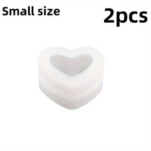 TEMU 2개 3D 하트 몰드, 에폭시 실리콘 몰드 홈 데코, DIY 캐스팅 아트 프로세스 소프트 실리콘 몰드 (대형 및 소형)