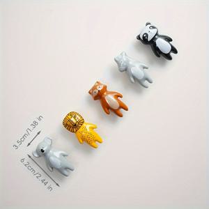 TEMU 귀여운 동물 세라믹 가구 손잡이/캐비닛 문 핸들 북유럽 가구 손잡이 서랍 풀아웃 주방 캐비넷 캐비닛 라이트 모양의 손잡이 및 나사 포함 핸들 (사자, 여우, 코알라, 판다, 당나귀) 5개