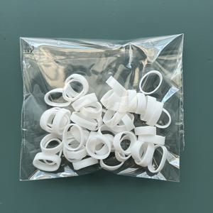 TEMU 50개 화이트/투명 플랫 고무밴드 5mm 폭 실리콘 링 고탄성 데이터 보관 라인 묶음 밴드, 학교 및 가정용 사무실 일상 사용에 적합한 고무줄, 다양한 사이즈의 고무밴드