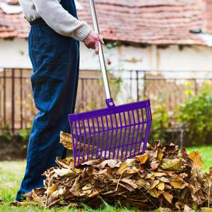 TEMU 1 내구성 있는 ABS 말장 청소 포크 - 효율적으로 배설물 및 건초를 청소하는 대형 파란색 & 검정색 플라스틱 도구, 안전한 부착 핸들 포함, 건초 청소 포크|안전한 핸들 그립|효율적인 청소 도구