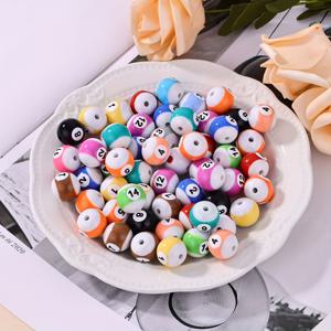 TEMU 30개 16mm 아크릴 당구공 비즈 - 다색상 숫자 0-9 DIY 액세서리, 팔찌, 목걸이, 키체인 제작용 공예 재료, 주얼리 만들기 참