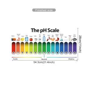 TEMU 1pc 클래식 PVC pH 스케일 벽 스티커, 교육용 산성 및 알칼리성 물질 차트, 자체 접착식 비닐 스티커, 교실, 주방, 가정 장식