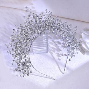 TEMU 1pc A234 라인스톤 크라운, 고급 헤어 액세서리, 판타지 테마, 전원 필요 없음, 깃털 없음, 파티 및 스테이지 퍼포먼스용 헤드웨어