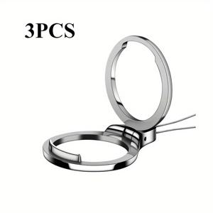 TEMU 3-팩 360도 회전 핑거 링 폰 홀더, 유니버설 메탈 끈 스탠드, 스마트폰용 끈이 달린 내구성 있는 모바일 액세서리