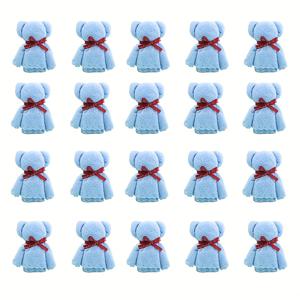 TEMU 20개의 플러시 코랄 플리스 곰 수건 - 결혼식, 생일 및 파티에 적합 | 부드럽고 흡수력이 뛰어난 선물 아이디어, 두꺼운, 사각형, 실용적, 귀여운 곰 수건, 높은 미적 가치와 실용성을 갖춘