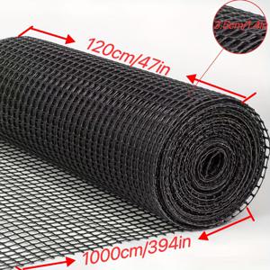 TEMU 가금류, 어항, 농장 및 정원을 위한 내구성 있는 검정색 플라스틱 메쉬 울타리 1.2x10m - 노화 방지, 안전한 격납용 헤비듀티 그리드 디자인, 어항 그물망 | 격자 무늬 울타리 | 낡음에 강한 소재, 외부용 울타리