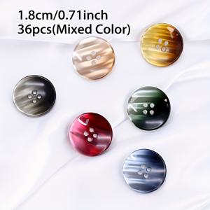 TEMU 36개/세트 4홀 원형 혼합 색상 레진 버튼, 재봉 버튼, 공예 의류 버튼, 재봉, 공예, 주얼리 제작, 재봉 및 뜨개질 용품