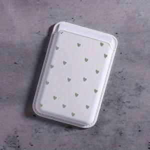 TEMU 2025년 신개념 고급 가죽 그레이 하트 패턴 자석 카드 클립 아이폰 16, 15, 14, 13, 12 프로 맥스 - 초박형 보호 디자인, 1-3 개의 신용 카드 또는 신분증 카드를 보관, 분리 가능한 포켓이 있는 슬림 지갑, 슬림 지갑 | 하트 패턴 디자인 | 자석 폐쇄 지갑