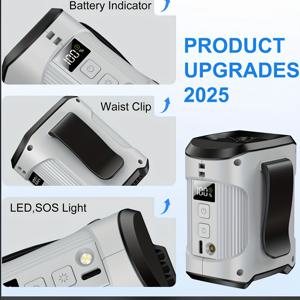 TEMU 업그레이드 브러시리스 모터 3단계 속도, 초강력 풍력, 5시간 지속되는 배터리, 야외 스포츠, 캠핑, 건설 현장용 휴대용 허리 팬 - 청바지 친구에게 이상적인 선물, 야외 휴대용 팬|현대 팬 디자인| 내구성 있는 건축 품질, 휴대용 팬