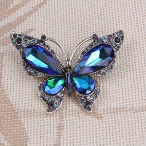 TEMU 여성을 위한 1개 고급스러운 라인스톤 나비 브로치 핀 - 우아한 빈티지 스타일, 반짝이는 파랑 & 보라색 보석들, 스카프, 드레스, 코트 및 가방에 완벽 | 축제, 추수감사절 또는 특별한 날을 위한 이상적인 선물, 나비 주얼리, 패션 액세서리, 세련된 스타일, 정교한 장식