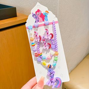 TEMU 비즈 목걸이, 팔찌 및 귀걸이 세트 - 크리스마스 학교 교복 액세서리용 달콤한 만화 캐릭터 주얼리