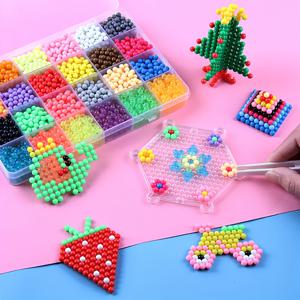 TEMU 2400개/박스 24색 DIY 매직 워터 비즈 퍼즐 세트 핸드메이드 휴대폰 가방 액세서리 생일 선물