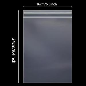 TEMU 100개 재사용 가능한 투명 플라스틱 지퍼백 - 포장, 이사, 여행용 다중 사이즈 (소/중/대), 안전한 지퍼 잠금 기능, 다목적 보관 솔루션