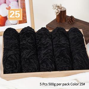TEMU 5개 500g 셔닐 벨벳 - 티셔츠, 스웨터, 재킷, 모자, 스카프, 가방, DIY 공예 액세서리, 홈 데코 소프트 니트 및 크로셰용 다양한 색상 라이트 베이지 멀티컬러 실