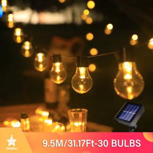 TEMU 10/20/30개 태양광 실내외용 스트링 조명, 자동 야간 점등 센서 기능, LED 크리스마스 장식조명, 빈티지 휴일 파티오 라이트, 데크·가제보·캠핑용