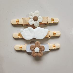 TEMU 3pcs 꽃무늬 탄성 스위퍼 클립 - 귀여운 6.3