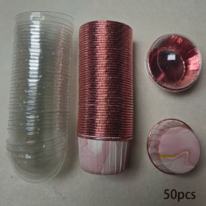 TEMU 50개, 뚜껑 포함, 대리석, 물결무늬, 컬러풀, 꽃무늬, 할로윈 크리스마스, 일회용 종이 컵케이크 컵, 둥근, 내열성 광택 종이 컵케이크 라이너, 베이킹 도구, 롤드 엣지 케이크 컵, 이스터, 파티, 생일 파티