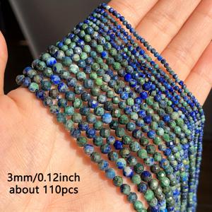 TEMU EFREY 천연 라피스라줄리 스톤 비즈 - 진한 블루, 컷팅 비즈, DIY 액세서리 제작용, 팔찌·목걸이·귀걸이 Spacer 비즈 - 2mm/3mm/4mm 코팅 없음, 정품 광물 비즈, 귀걸이 부속품, 우아한 보석, 선물 추천