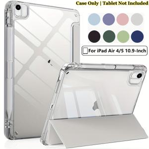 TEMU 아이패드 모델용 투명 아크릴 보호 커버 (11인치 프로, 10.2인치 9세대, 10.9인치 에어 4 및 에어 5, 그리고 9.7인치 미니663 프로 포함) - 펜 슬롯과 스마트 슬립/웨이크 기능이 있는 접이식 디자인으로 보호 강화|케이스|태블릿