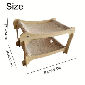 TEMU 더블 레이어 고양이 스크래처 베드 - 시살 표면, 투 레벨 디자인, 튼튼한 플레이 & 휴식 공간, 간편 조립, 실내용 다중 고양이 가정에 적합, U자형 디자인, 탈부착 가능 커버, 멀티레벨 퍼치, 소형 애완동물 가구