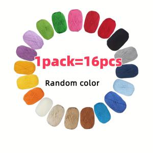 TEMU 16피스 부드러운 실 세트, 400g 무게, 다색 뜨개질 실 - 뜨개질, 코바늘, 직조, DIY 공예용 - 초보자 친화적 공예 실