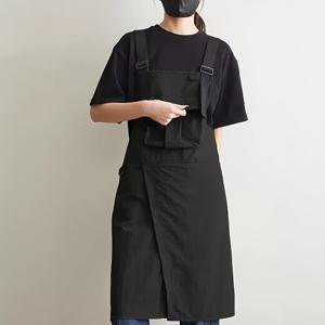TEMU 싱글 팩, 멀티 포켓 패션 앞치마, 분리형 밑단으로 편리한 사용, 버클 디자인의 조절 가능한 어깨 스트랩, 모든 체형에 적합. 커피숍, 밀크티숍, 레스토랑 등에 이상적, 레스토랑 유니폼,스타일리시 작업복,내구성 있는 원단,고품질 스티칭,버클 디자인 앞치마,카페 직원,웨이트스태프 유니폼|테무쇼핑|커피