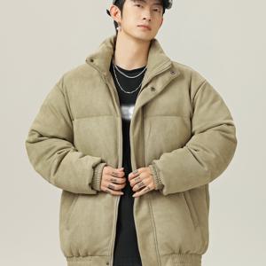 TEMU 겨울 남여공용 미국 스타일 보온 방한 하이넥 패딩 루즈핏 트렌디한 자켓