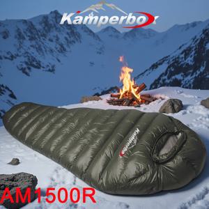 TEMU 추운 날씨용 겨울 두꺼운 보온 침낭 다운 침낭 겨울 캠핑 이중 침낭 0C 침낭 총 2.2kg AM1500R