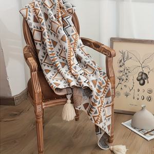 TEMU 기하학 프린지 빈티지 담요 - 초소프트 가벼운 사계절용 침대, 소파 & 의자 장식용 던전 - 세탁기 사용 가능 혼합 색상, 아늑한 홈 액세서리, 보호 시크 데코