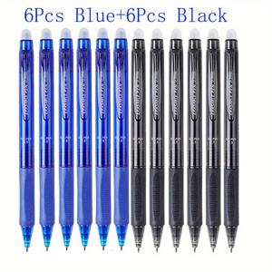 TEMU 12pcs/세트 0.5mm 전문가용 지우개 대용량 중성 펜 세트 -(12 블랙/12 블루/6 블랙+6 블루) 세척 가능한 핸들 지우개 마술 펜 사무용품 미세한 쓰기 기구