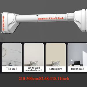 TEMU 조절 가능한 헤비듀티 금속 커튼봉 - 40-500cm/15.75-196.85