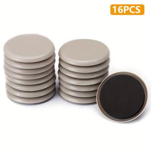 TEMU 16개 헤비듀티 가구 이동 패드 - 3 재사용 가능한 카펫 & 하드우드 바닥 보호 패드, 미끄럼 방지 표면의 플라스틱 이동 패드 (잔여물 없음) - 피아노, 책장, 소파, 침대, 드레서용 바닥 이동 패드