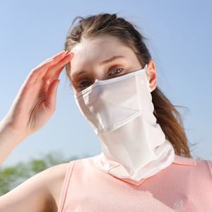 TEMU 1pc GOLOVEJOY 여름 아이스 슬리키 소재 얼굴 마스크, 통기성 선샤이드 얇은 시어 헤드스카프, 패션 캐주얼, 나일론 95. 스판덱스 5., 비, 크리스마스 마르티 그라스 세인트 패트릭의 날, 골프 스포츠 야외 여행 사이클링, 여성용, 배터리 없음