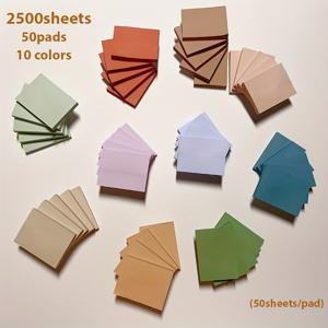 TEMU 50장(2500페이지) 레트로 강력 접착 스티커 메모지 - 사무실, 학교, 가정 정리용 2x1.5인치 직사각형 파스텔 컬러 다양한 팩 - 내구성 있고 휴대하기 쉬운, 사무용 문구류 | 파스텔 스티커 메모지 | 매끄러운 질감의 스티커 노트 패드|편지지