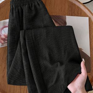 TEMU 여성용 우아한 레그 팬츠 - 사무실 및 파티웨어에 적합, 기계 세탁 가능, 사계절 활용 가능한 베이직 스타일, 디자인, 쉬운 관리 소재의 패션 바지