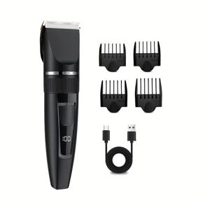 TEMU 2025년 신형 남성용 헤어 클리퍼 | 바디 헤어 트리머, 조절 가능한 블레이드로 다양한 머리 유형에 적합한 LED 디스플레이 충전식 이발 키트 | 홈 그루밍 세트, 무선 이발 스타일링 키트, 면도 키트