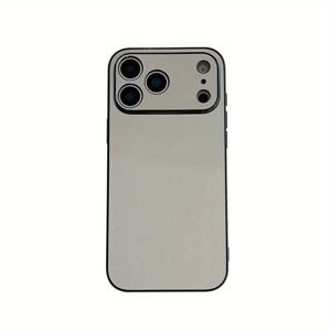 TEMU For Apple 아이폰 모델 12, 13, 14, 15, 16, 17 플러스 프로 맥스용 풀커버 미러 폰 케이스, 아이폰 프로 맥스 케이스, 미러 폰 케이스, 매우 슬림 케이스, 아이폰 프로용 충격 방지 케이스, 아이폰 프로 맥스용 프레임, 오렌지색 케이스, 폰 케이스