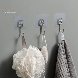 TEMU 초강력 다용도 무타공 접착식 벽부착 걸이 후크, 사진색, 30개 화장실수건걸이 접착수건걸이