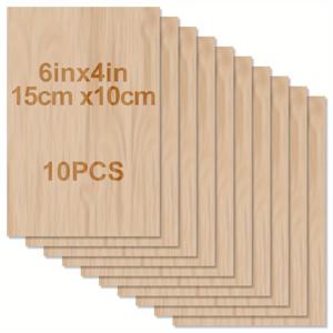 TEMU 10pcs 공예 나무 보드, 발사 나무 시트, 집 항공기 선박 보트 예술 및 공예, 학교 프로젝트, 나무 DIY 장식품 (150x100x2mm) 용 참 피나무 얇은 공예 나무 보드