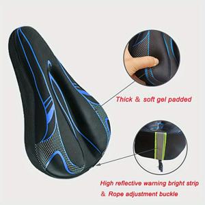 TEMU 산악 자전거 시트 커버 - 부드럽고 두꺼운 젤 자전거 안장 쿠션으로 사이클링 중 편안함을 향상시키고, 도로 및 산악 자전거, 자전거 액세서리에 적합합니다.