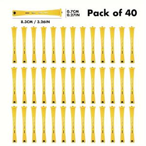 TEMU 천연 머리카락용 퍼밍 로드 40개 세트 - 콜드 웨이브 롤러로 탄력 있는 컬 만들기 - 홈 살롱 품질의 전문가용 헤어 스타일링 도구