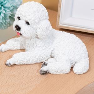 TEMU 매혹적인 화이트 테디 강아지 피규어 - 홈, 오피스, 책장 장식용 레진 클래식 데코 오너먼트, 크리스마스, 할로윈, 가을 홈 데코 강아지 장식품, 수집용 피규어
