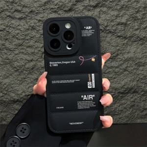 TEMU 아이폰 16 15 14 13 12 프로 맥스 플러스용 쿨링 디자인, 럭셔리 다운 재킷 소프트 TPU 충격방지 렌즈 일체형 휴대폰 케이스