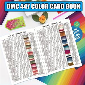 TEMU DIY 손공예 5D 페인팅 도구 시리즈 447 DMC 컬러 카드 북, 라인스톤 컬러 식별 카드 HD 인쇄, 페인팅 컬러 카드